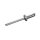 100 x Standard Blindniet Popniet Flachkopf Alu/Stahl Ø 3,2mm x 5mm Klemmbereich: 0,5-2,5mm