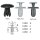 Ø 6 mm Kopf-Ø 15 mm Befestigungs Clips KFZ Auto Halter für Türen, Radkasten, Stoßfänger - kompatibel mit Mitsubishi MR288150, Subaru 909130013, Suzuki schwarz