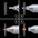 100x Standard Blindniet Alu/Stahl Popniet Flachkopf 4,0mm x 10mm RAL9010 Klemmbereich: 5,0-6,5 mm