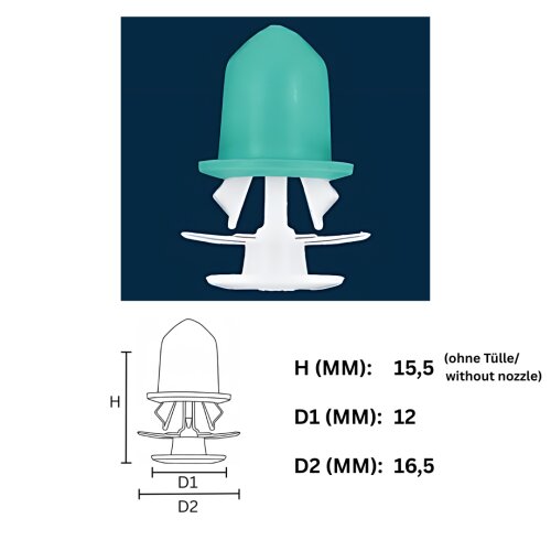CL-155 Befestigungs Clips KFZ Auto Halter für Schutzleisten, Seitenleisten, Zierleisten - kompatibel mit VW Golf, Jetta, Passat 191853585A
