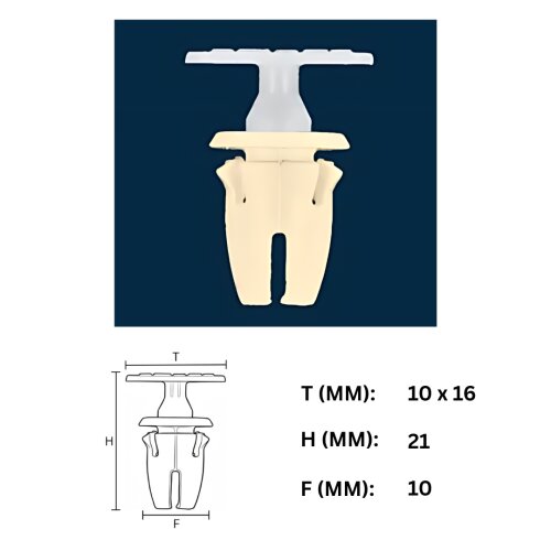 CL-167 Befestigungs Clips KFZ Auto Halter Druckknopf mit Tülle für Zierleisten - kompatibel mit Mercedes-Benz A0019887681