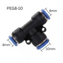 Pneumatik T-Reduzierer PEG 8-10 | Verzweigung 2x 8mm auf...