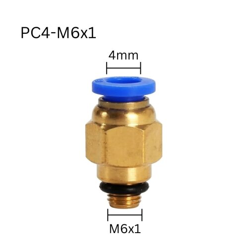 Pneumatik Gerade Steckverschraubung PC4-M6*1 – Push-in Anschluss 4 mm auf M6*1 mit Außengewinde