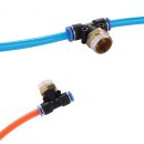 Pneumatik T-Steckverschraubung Typ PB – Push-in Einschraubanschluss mit PTFE-Beschichtung