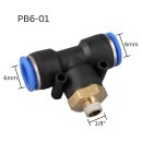Pneumatik T-Steckverschraubung PB6-01 – Beidseitig...