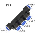 Pneumatik 5-Wege Mehrfach-Kreuzverbinder PK-6 | Push-in...