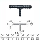 T Schlauchverbinder reduziert 10mm x 6mm x 10mm
