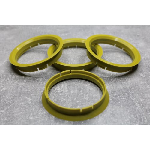 R-20 Zentrierringe Distanzringe 72,5mm x 66,6mm für Alufelgen gelb